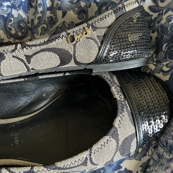 Coach Black/gray sequin toe flats - Picture 8 of 8